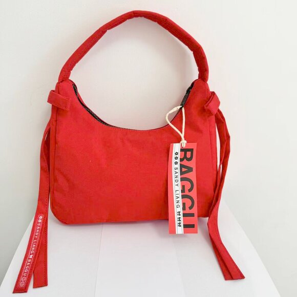 BAGGU x Sandy Liang Mini Bow Bag In Candy Apple Red - Picture 2 of 6